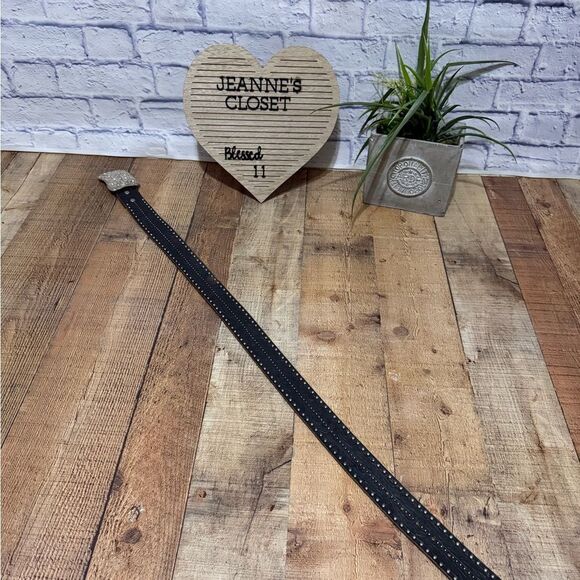 Enmon  Western Belt Cowgirl Collection Genuine Leather W Rhinestone Buckle M - Picture 7 of 9